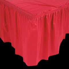 Pleated Red Table Skirt