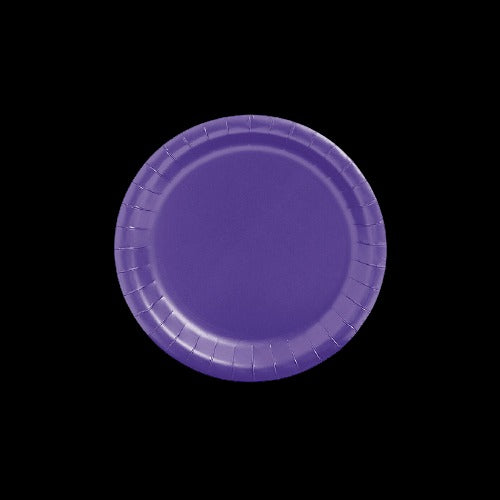 Purple Round Paper Dessert Plates