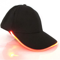 LED Lighted Orange Glow Hat With Black Fabric